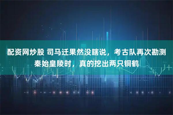 配资网炒股 司马迁果然没瞎说，考古队再次勘测秦始皇陵时，真的挖出两只铜鹤